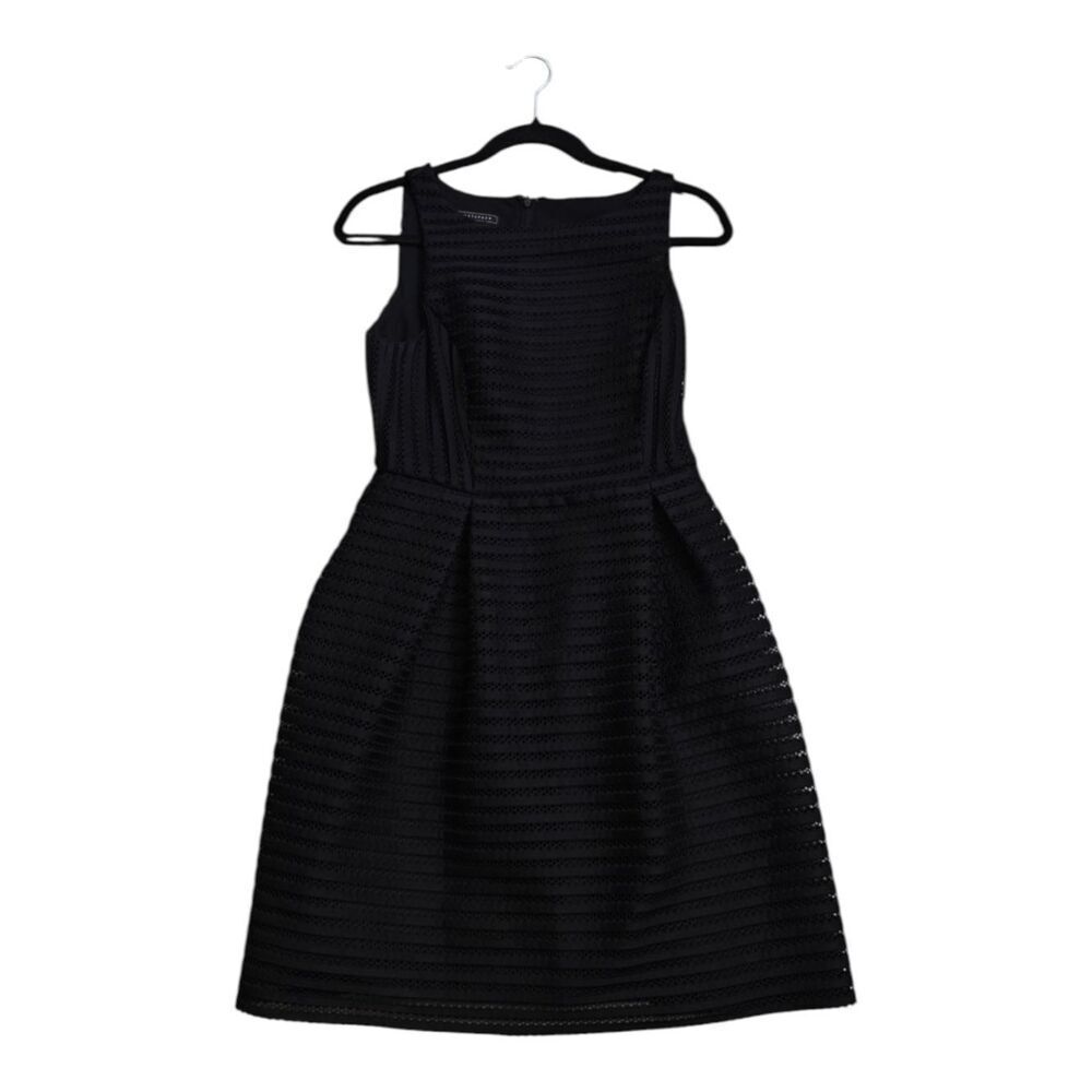 Metaphor Black Textured Sleeveless Midi Dress